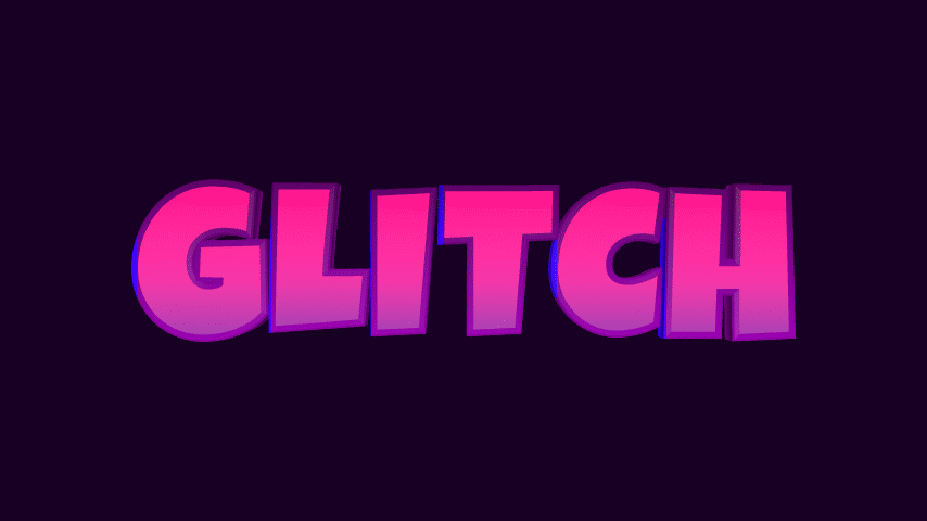 Glitch 3D Text Animation