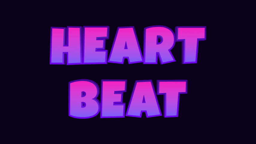Heart Beat 3D Text Animation