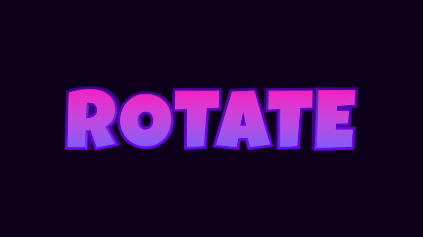 Rotate 3D Text Animation