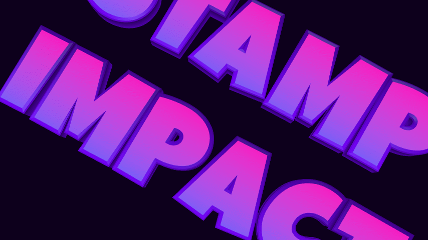 Stamp Impact 3D Text Animation