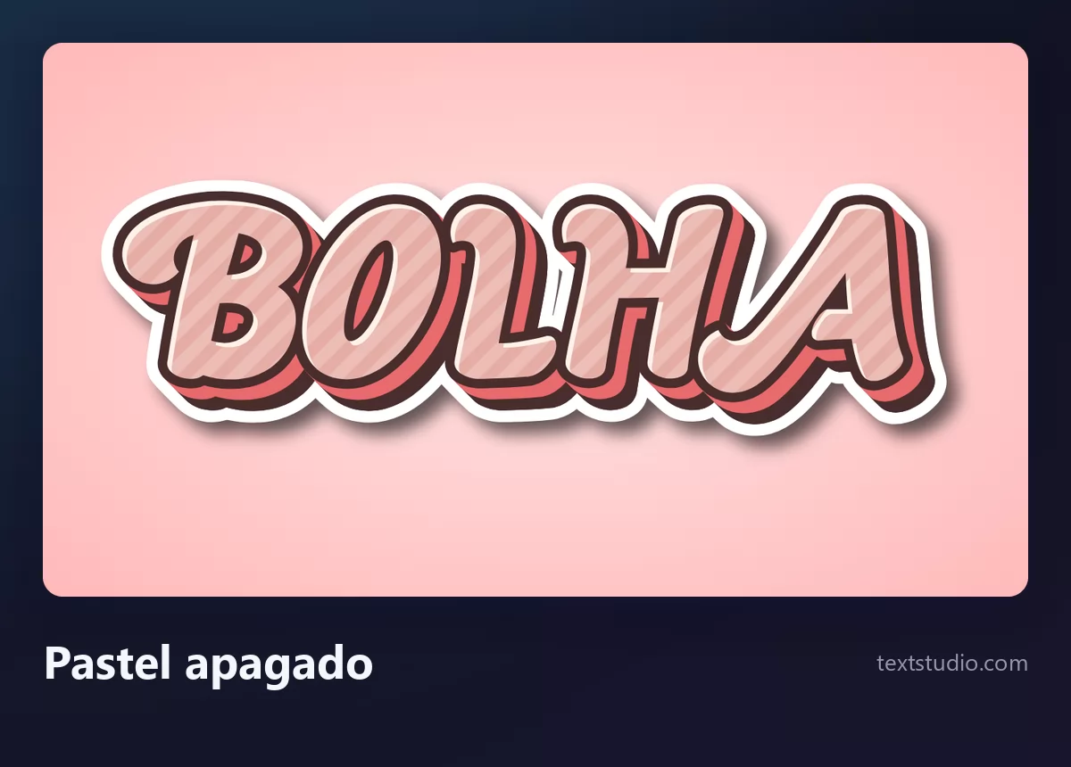 A palavra Bolha em letras bolha pastel apagadas, formas em rosa empoeirado empilhadas em camadas como um adesivo sobre fundo rosa-claro