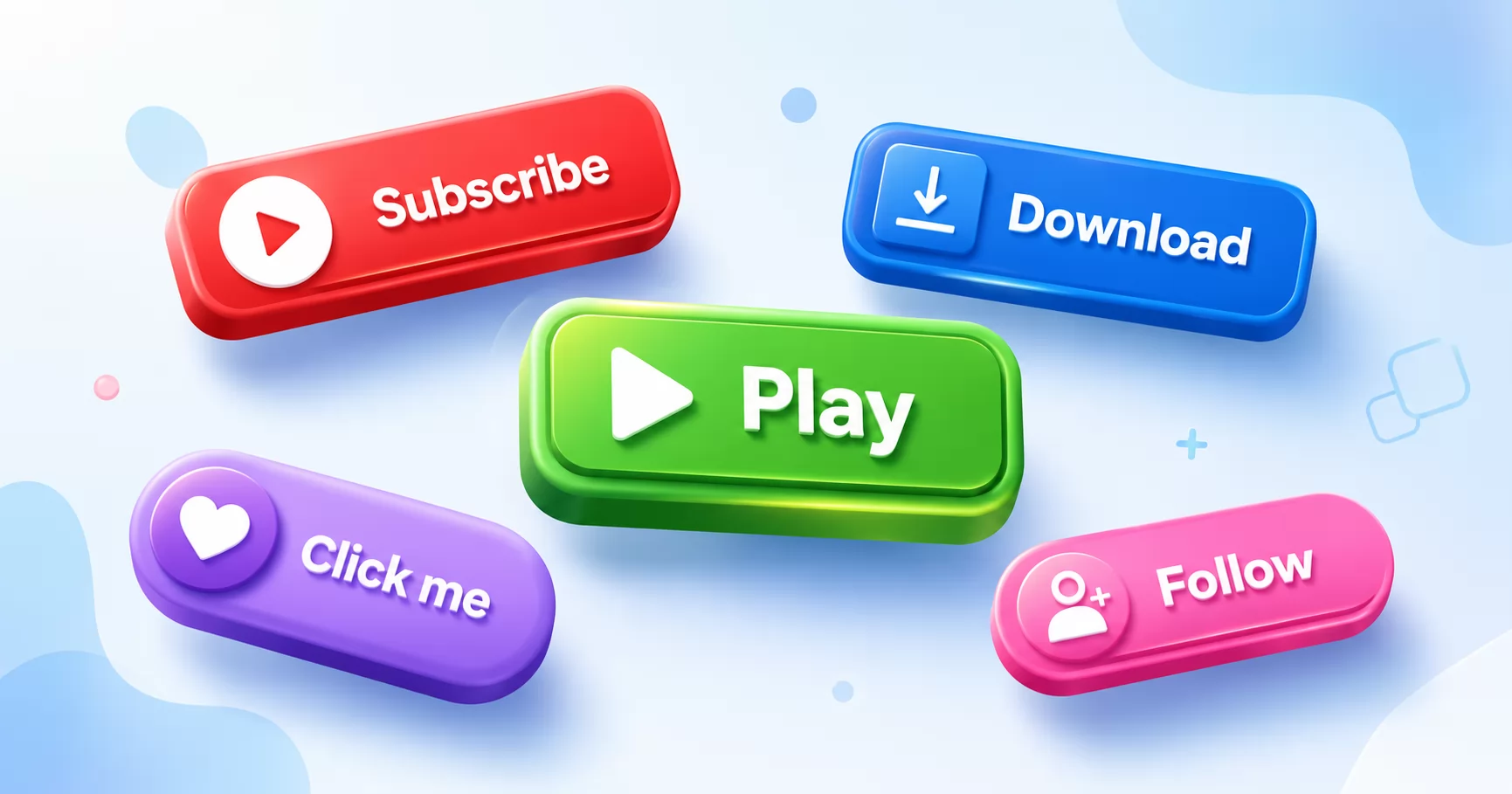 Custom buttons designed with the TextStudio Button Generator