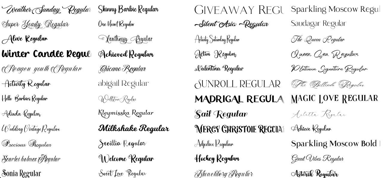Christmas Fonts List