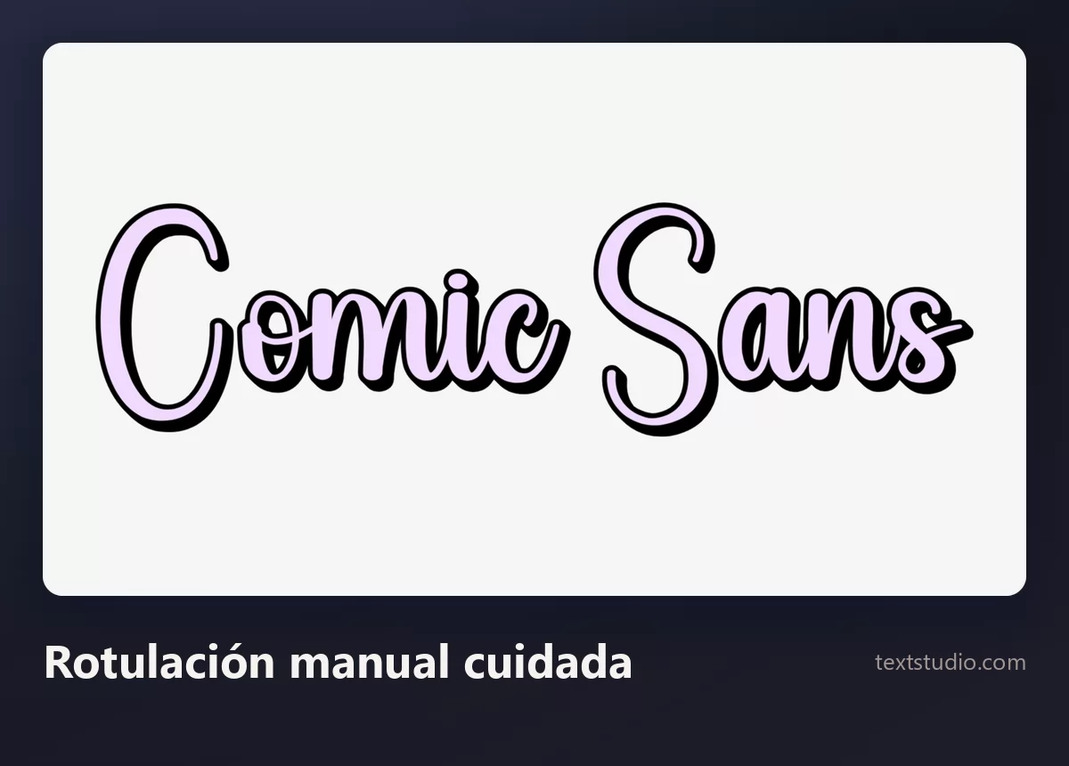 Las palabras Comic Sans en una letra dibujada con mucho contraste de trazo y un contorno oscuro fino sobre un fondo pálido