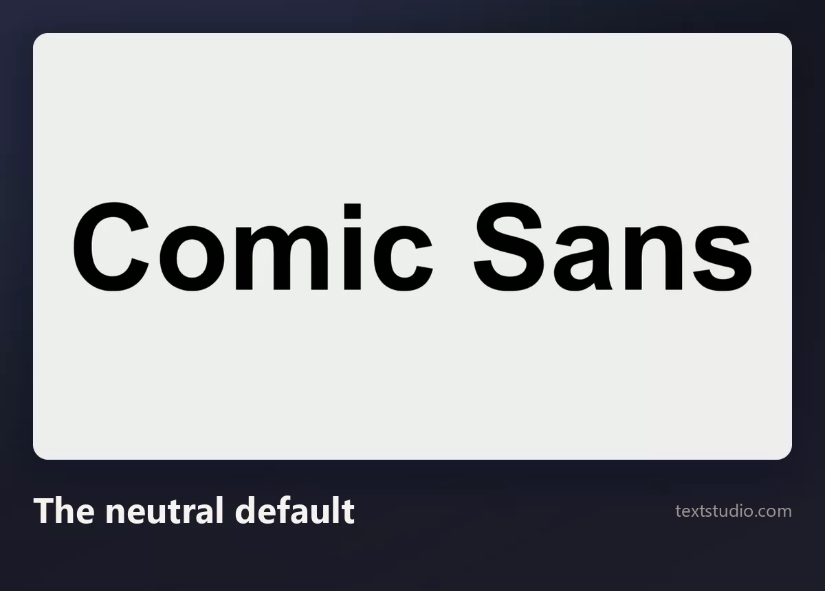 The words Comic Sans in a plain neutral sans-serif, black on a light grey background