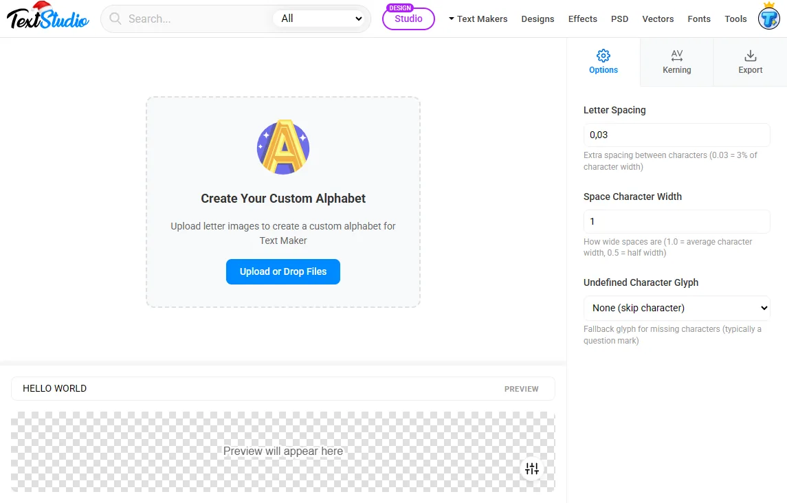 Alphabet Maker のインターフェース