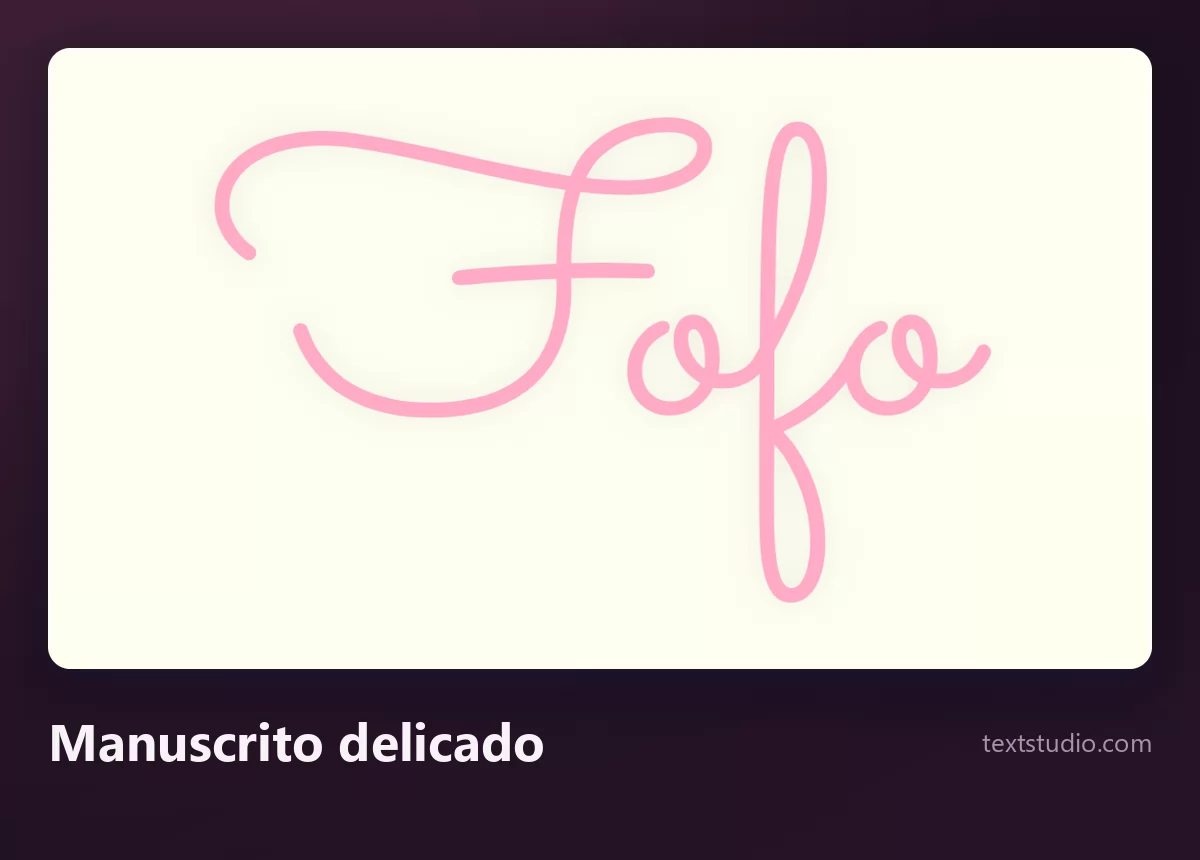 A palavra Fofo numa cursiva manuscrita rosa muito fina, de traço uniforme, sobre um fundo creme