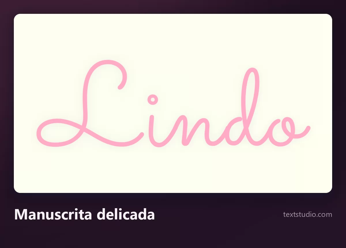La palabra Lindo en una cursiva manuscrita monolínea rosa y muy fina sobre un fondo crema