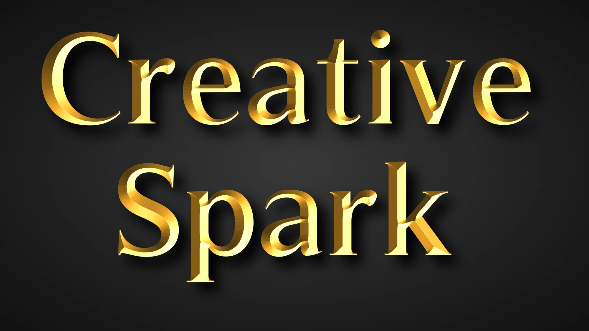 Efecto de texto dorado Creative Spark