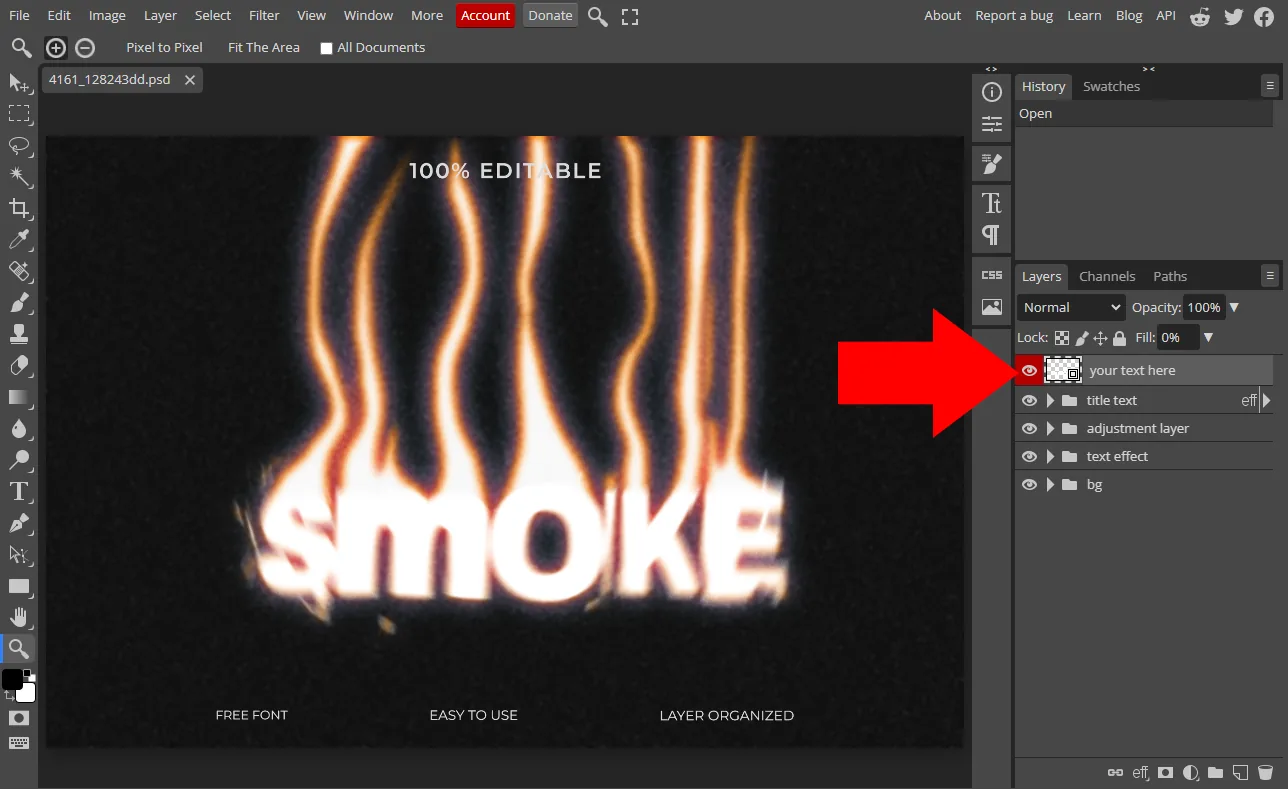 Photopeaのテキストエフェクト