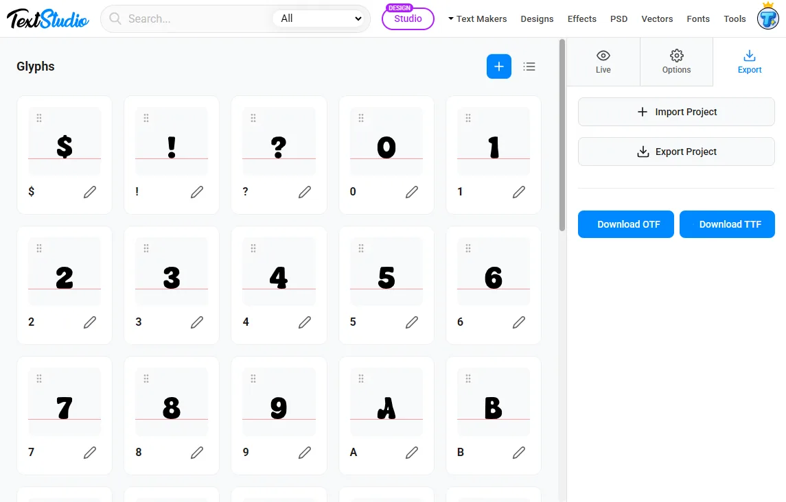 Baixar fonte no FontMaker
