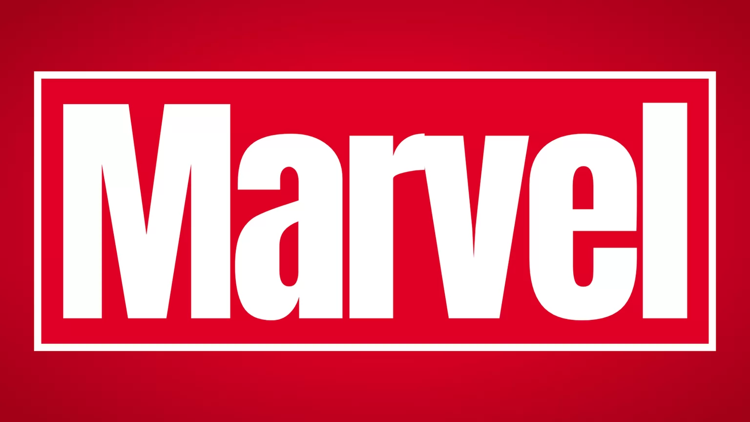 The word Marvel in heavy white condensed capitals inside the red Marvel logo block with its thin white inner rule