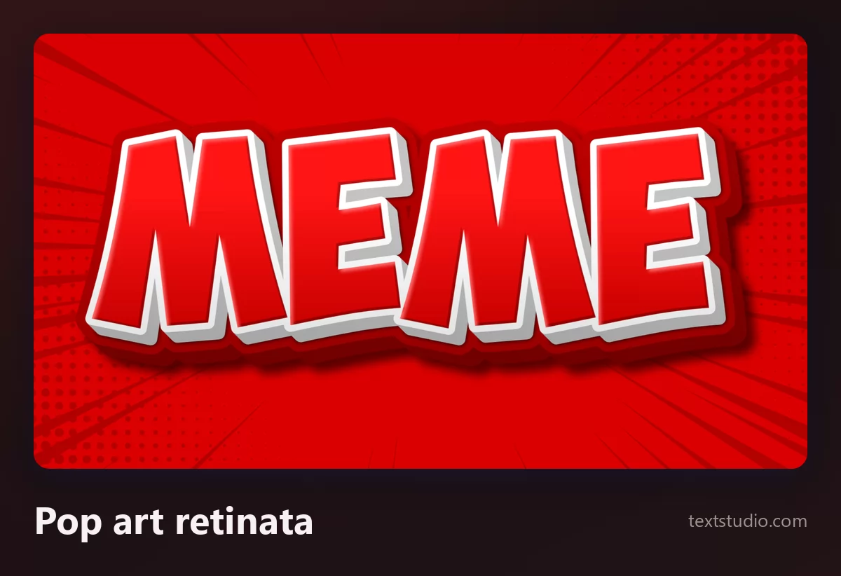 La parola MEME in maiuscole rosse con contorno bianco e un'ombra portata scura, sopra un motivo di puntini retinati rossi come la pagina di un vecchio fumetto
