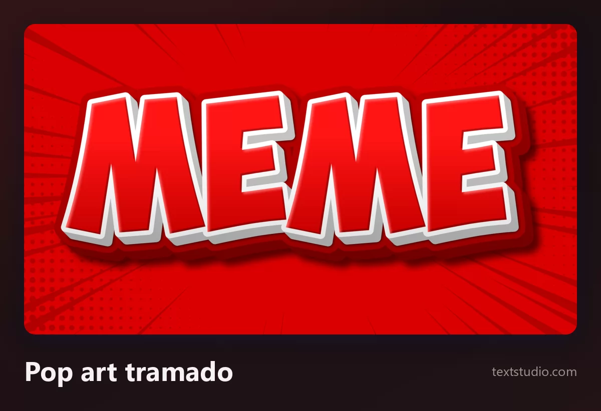 La palabra MEME en mayúsculas rojas con contorno blanco y una sombra proyectada oscura, sobre una trama de puntos rojos como la de una página de cómic antigua mal impresa