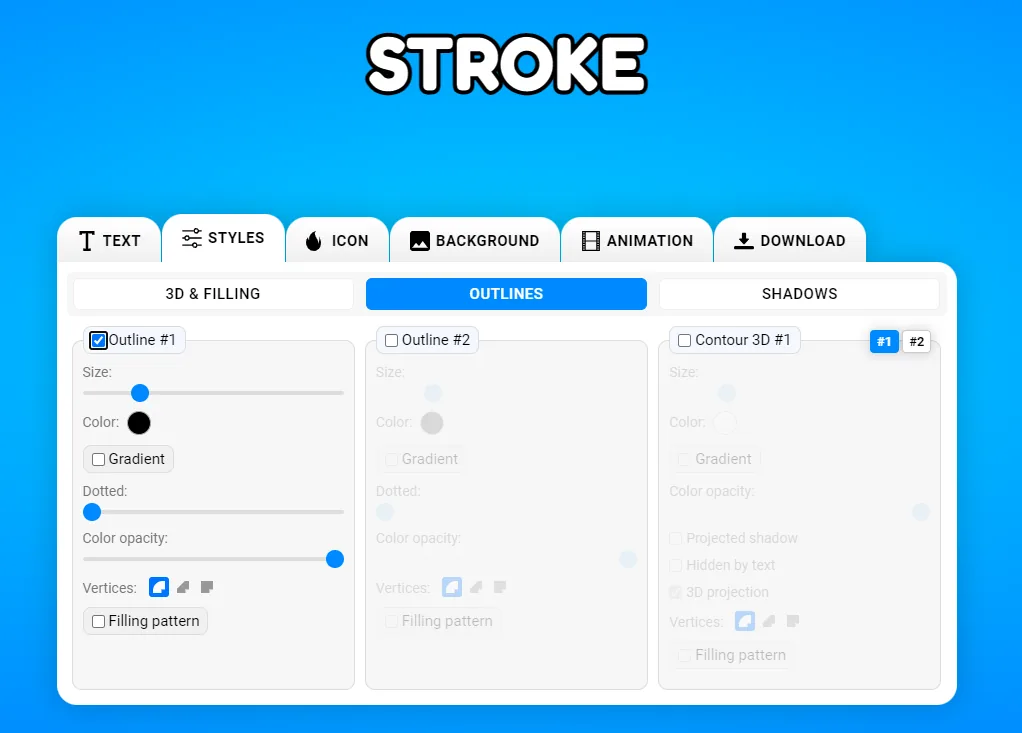 Les options de contour