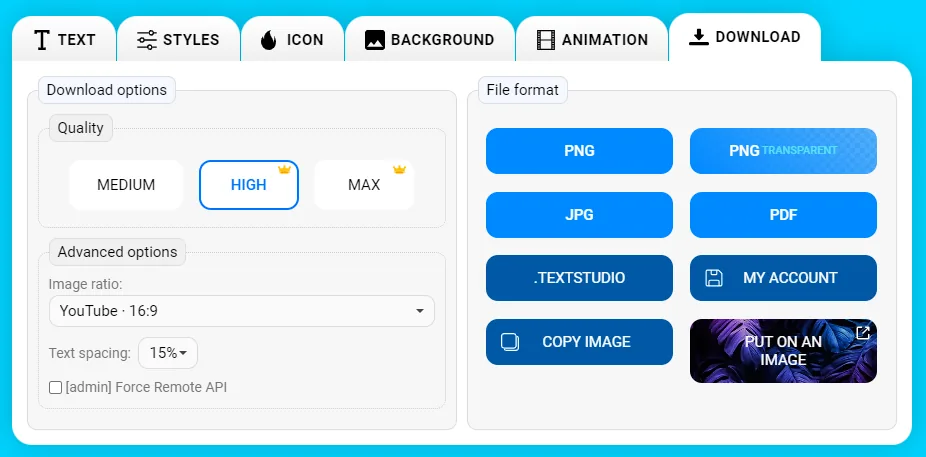 Les options de téléchargement de TextStudio : niveaux de qualité et formats de fichier