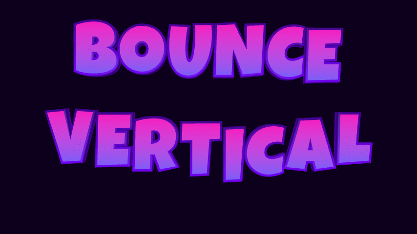 Animación de texto 3D rebote vertical
