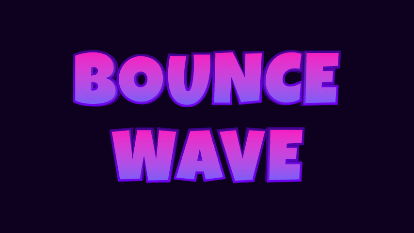 Animación de texto 3D onda con rebote