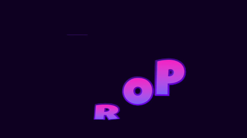 Animación de texto 3D caída