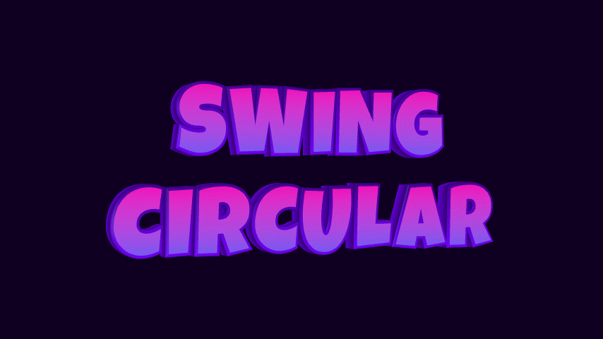 Animación de texto 3D balanceo circular
