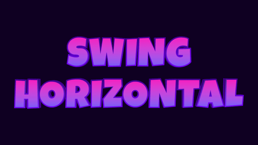 Animación de texto 3D balanceo horizontal