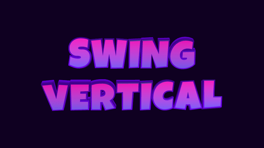Animación de texto 3D balanceo vertical