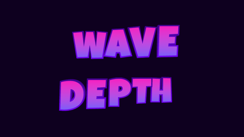 Animación de texto 3D onda en profundidad