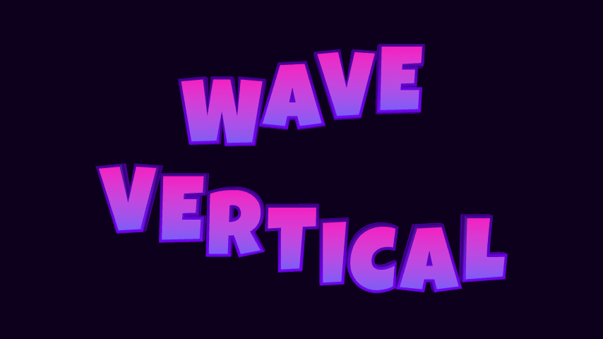 Animación de texto 3D onda vertical