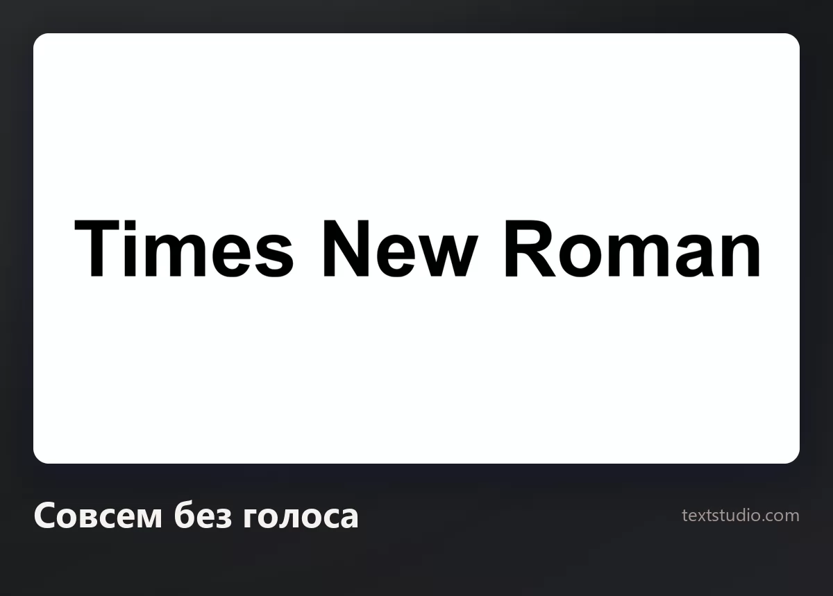 Слова Times New Roman простым жирным чёрным гротеском на белом фоне без эффекта