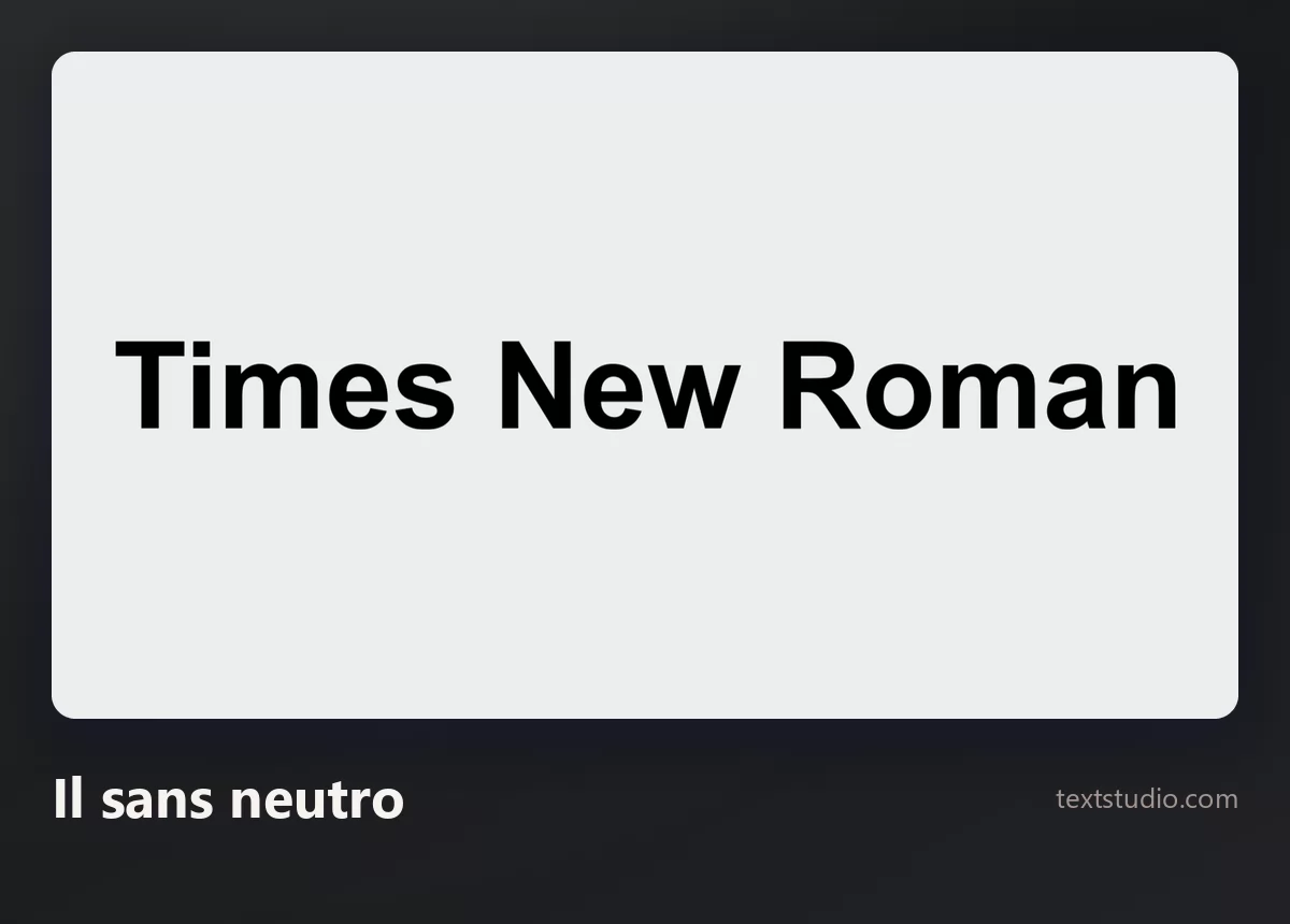 Le parole Times New Roman in un sans-serif grigio neutro su uno sfondo chiaro