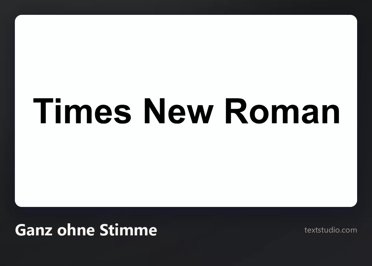 Die Wörter Times New Roman in einer schlichten fetten schwarzen serifenlosen Schrift auf weißem Hintergrund, ohne jeden Effekt