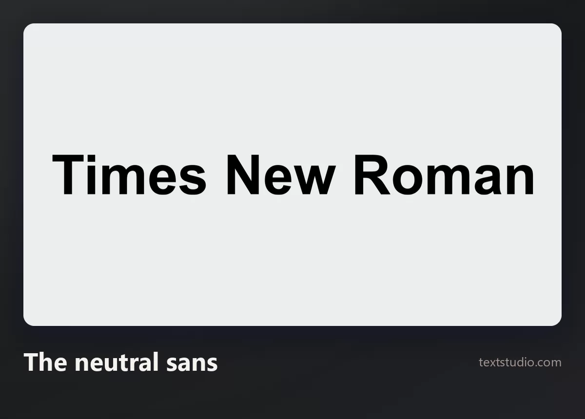The words Times New Roman in a neutral grey sans-serif on a light background