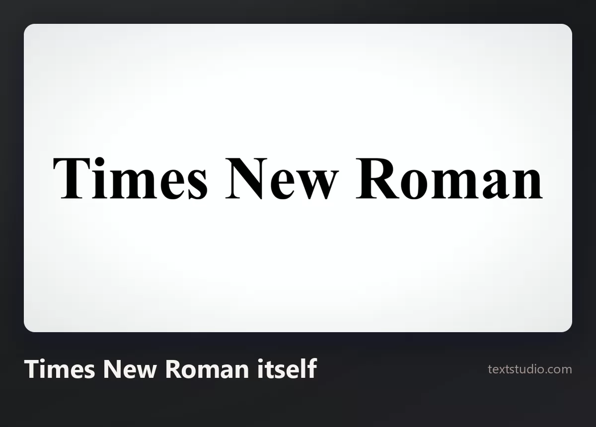The words Times New Roman in the Times New Roman typeface, black serif letters on a plain white background