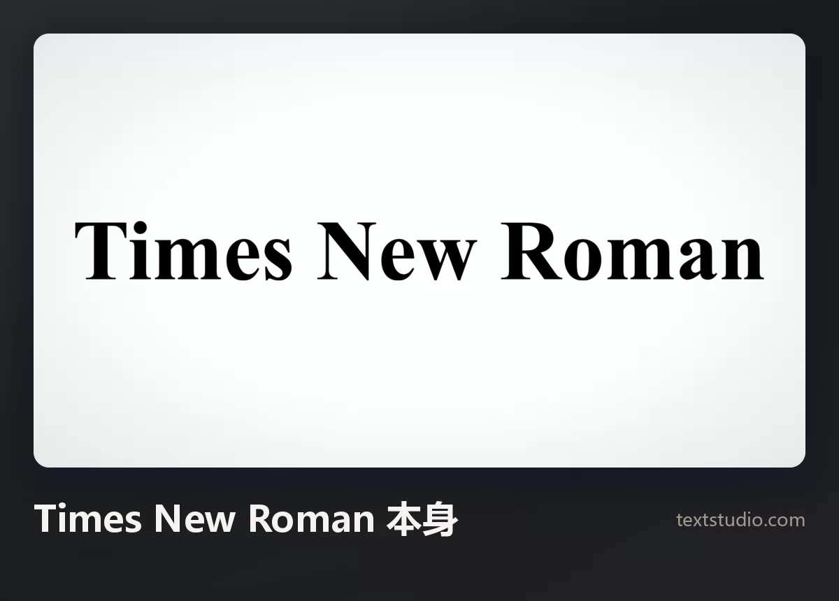 Times New Roman 这几个词以 Times New Roman 字体呈现，纯白背景上的黑色衬线字母